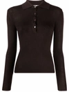 P.a.r.o.s.h Ribbed-knit Wool Top In Braun