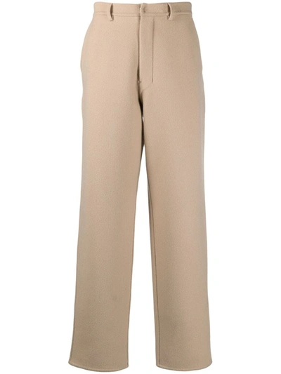 Ami Alexandre Mattiussi Straight-leg Wool-cashmere Trousers In Neutrals