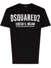 Dsquared2 Black Crewneck T-shirt With Logo Lettering On The Front In Black