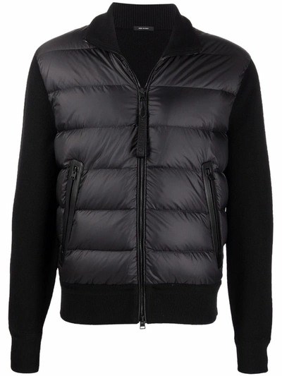 Tom Ford Contrasting-sleeves Puffer Jacket In Black