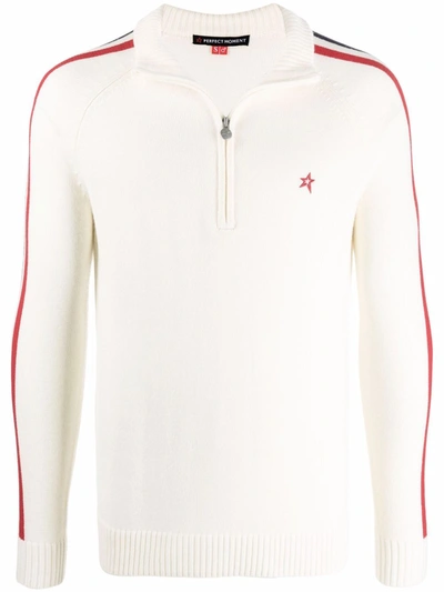 Perfect Moment Half Zip Jumper In Weiss