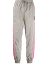 Stella Mccartney Kira Appliquéd Striped Econyl Track Pants In Grau