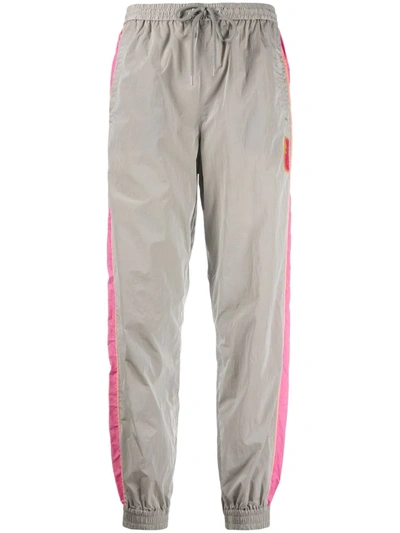 Stella Mccartney Kira Appliquéd Striped Econyl Track Pants In Grey