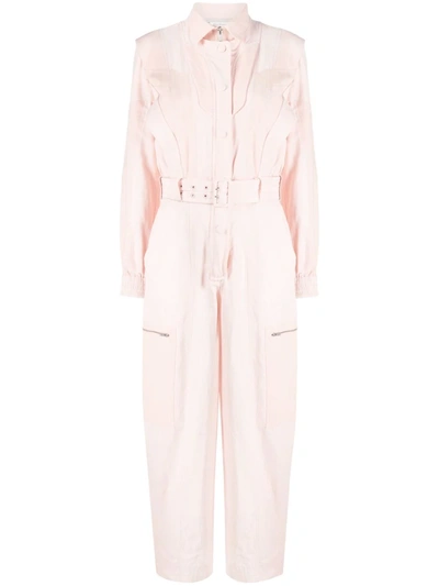 Stella Mccartney Organic Cotton Blend Belted Jumpsuit In 5700 Light Pink
