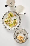 Anthropologie Set Of 4 Bistro Tile Dinner Plates