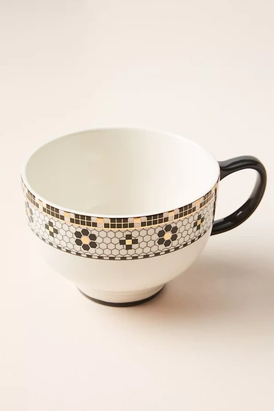 Anthropologie Set Of 4 Bistro Tile Mugs