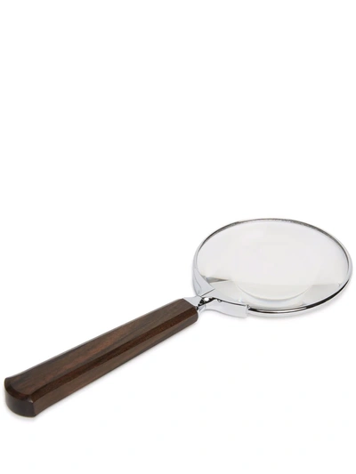 Lorenzi Milano Polished-effect Magnifying Glass In Brown