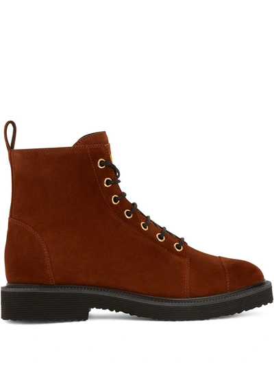 Giuseppe Zanotti Thora Lace-up Ankle Boots In Braun