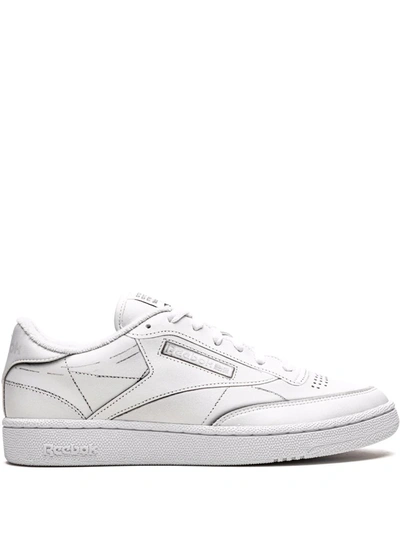 Reebok Maison Margiela Project 0 Club C Printed Leather Sneakers In White