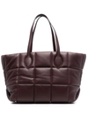 Khaite Florence Quilted Leather Tote Bag In 528 Deep Red