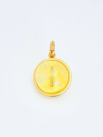 Burberry Gold Marbled Resin I Alphabet Charm In Gold/mimosa