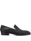 GIUSEPPE ZANOTTI BENSON GLITTER-DETAIL LEATHER LOAFERS