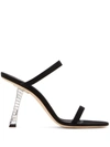 Giuseppe Zanotti Farrah Crystal Heel Sandals In 黑色