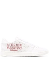 Valentino Eyelet Leather Low-top Sneakers In 0bo Bianco Rosso