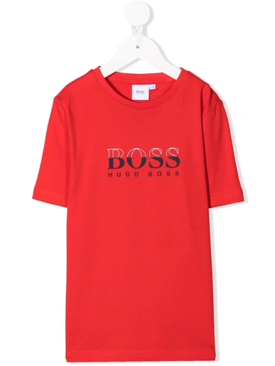 Bosswear Kids' Logo-print T-shirt In Red