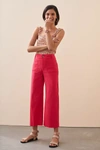 Maeve The Colette Cropped Wide-leg Pants In Pink