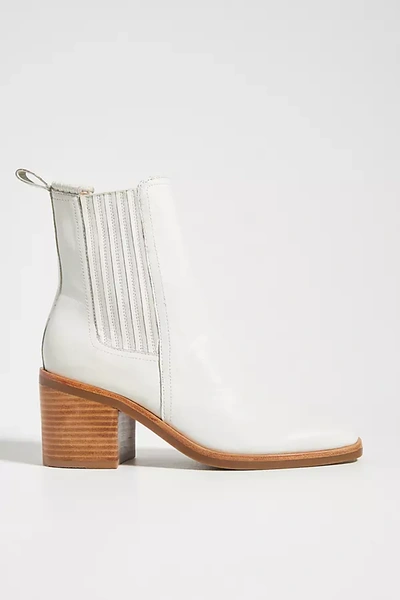 Silent D Naydo Heeled Ankle Boots In White