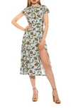 Alexia Admor Women's Lily High-slit Midi Dress In Slate Paisley