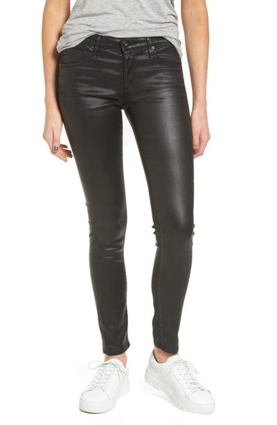 Ag The Legging Ankle Jeans In Leatherette Super Black