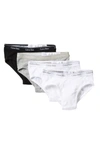 Calvin Klein Low Rise Hip Briefs In Black/white/grey Heather