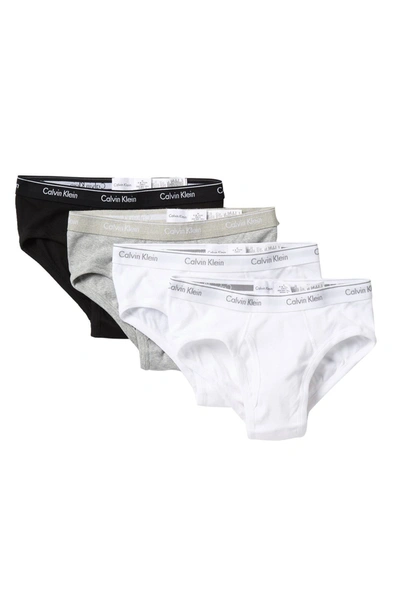 Calvin Klein Low Rise Hip Briefs In Black/white/grey Heather