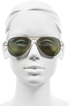 Ray Ban Standard Icons 58mm Mirrored Rainbow Aviator Sunglasses In Blue Multi