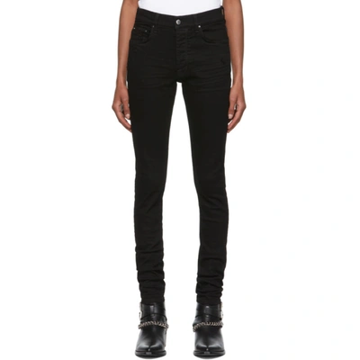Amiri Black Denim Jeans With Tears Details In Black