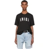 Amiri Black Crewneck T-shirt With Logo Lettering Print On The Front In Cotton Man In Black