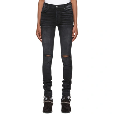 Amiri Faded-effect Skinny Jeans In Black