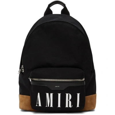 Amiri Canvas Classic Backpack Black And Cognac