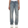 AMIRI BLUE STRAIGHT FIT SLIT JEANS