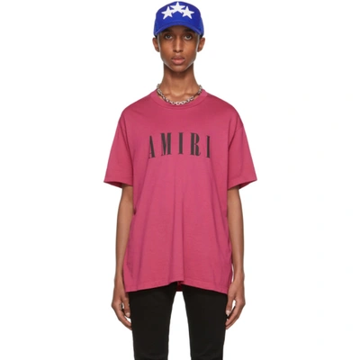 Amiri Logo-print Cotton T-shirt In Pink