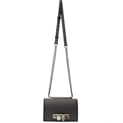 Alexander Mcqueen Black Studded Mini Jewelled Satchel Bag