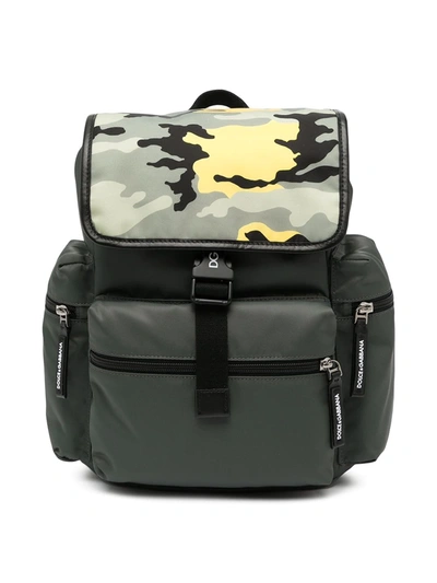 Dolce & Gabbana Camouflage-print Backpack In Schwarz