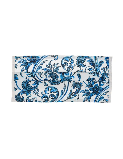 Fedeli Blue And White Floral Face Mask In Bianco/blu