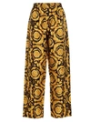 Versace Barocco High-rise Silk Pants In Multicolor