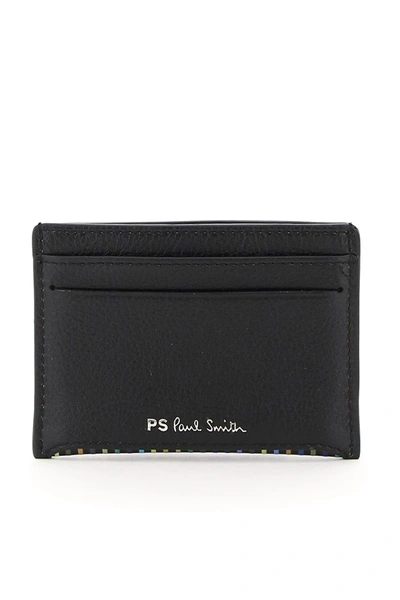 Ps By Paul Smith Ps Stripe Card Holder In Black