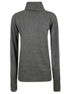 Jil Sander Grey Roll Neck Cashmere Sweater In Grey