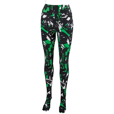 Burberry Ladies Graffiti Print Leggings In Neon Green