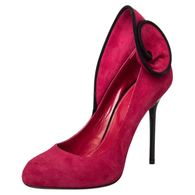 Pre-owned Sergio Rossi Pink Suede Swirl Pumps Size 38