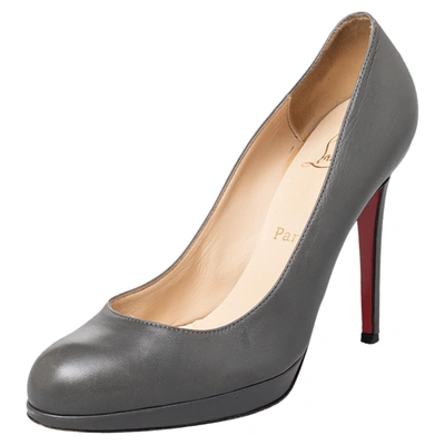 Pre-owned Christian Louboutin Grey Leather New Simple Pumps Size 39