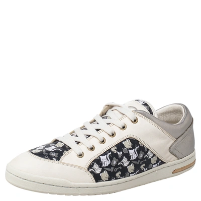 Pre-owned Dolce & Gabbana Black/grey Leather Low Top Trainers Size 40 In White