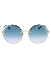 Chloé Rosie Round Frame Metal Sunglasses In Gold