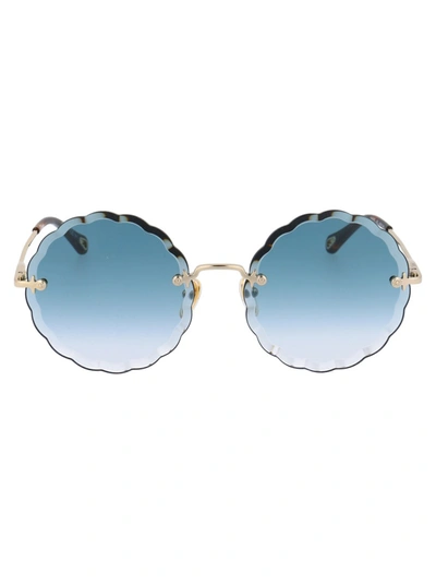 Chloé Rosie Round Frame Metal Sunglasses In Gold