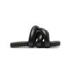 Yume Yume Black Mule Tire In Vegan Leather Detail With Crossed Bands In Black