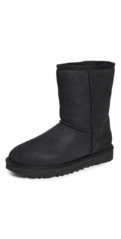Ugg Classic Short Ii Sheepskin-lined Suede Boots In Black