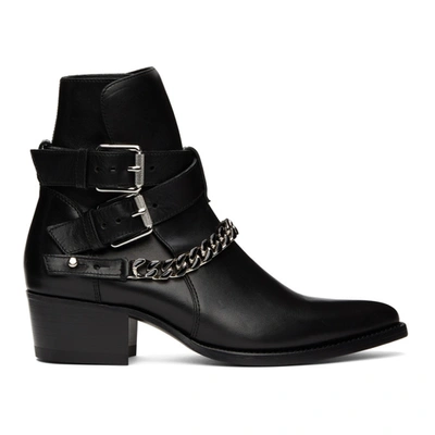 Amiri Jodhpur Chain Leather Ankle Boots In Black ModeSens