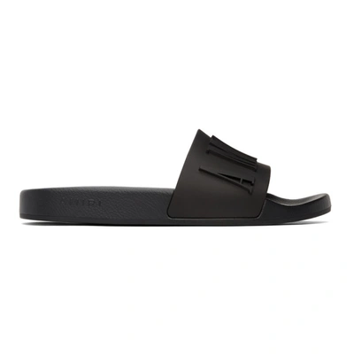 Amiri Logo-debossed Open-toe Slides In Black