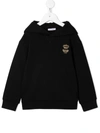 DOLCE & GABBANA EMBROIDERED-LOGO PULLOVER HOODIE