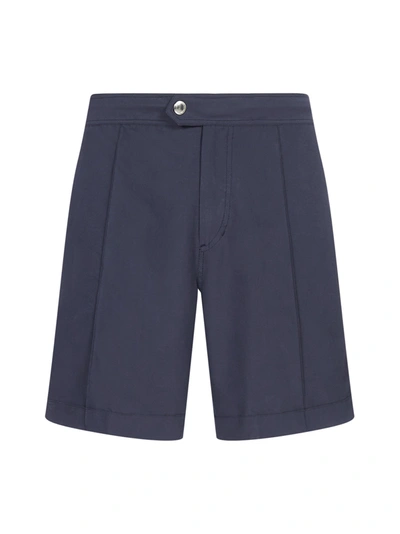 Brunello Cucinelli Pleated Swimming Shorts In Navy